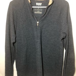 Levi's Pullover 1/4 Zip Cotton Sweater Blue M